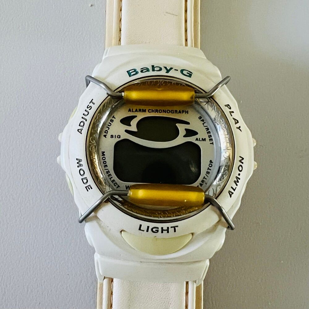 CASIO Baby-G White Replaceable Leather Strap Watch BGM-101